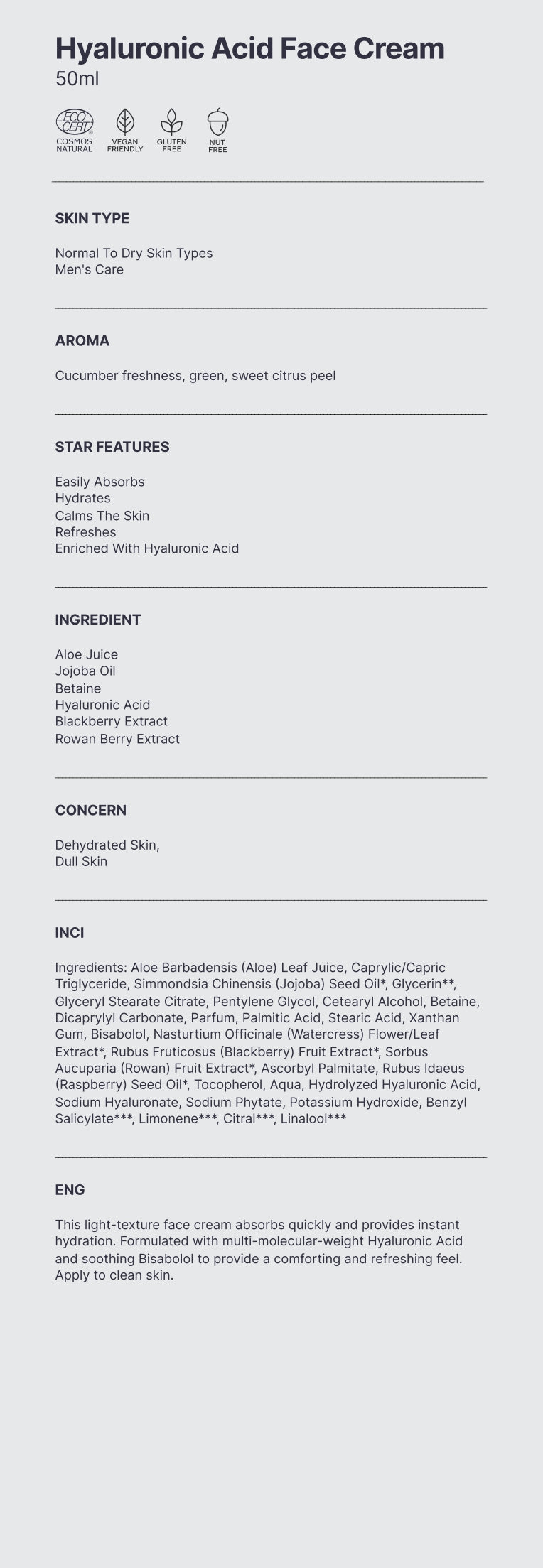 Natuurlijk. Hyaluronzuur Gezichtscrème