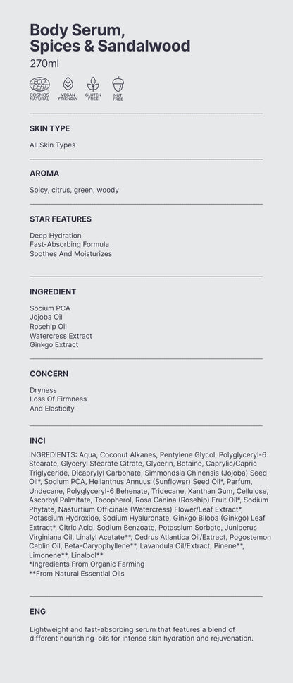 Natuurlijk. Zijdezacht Huidserum, Specerijen & Sandelhout