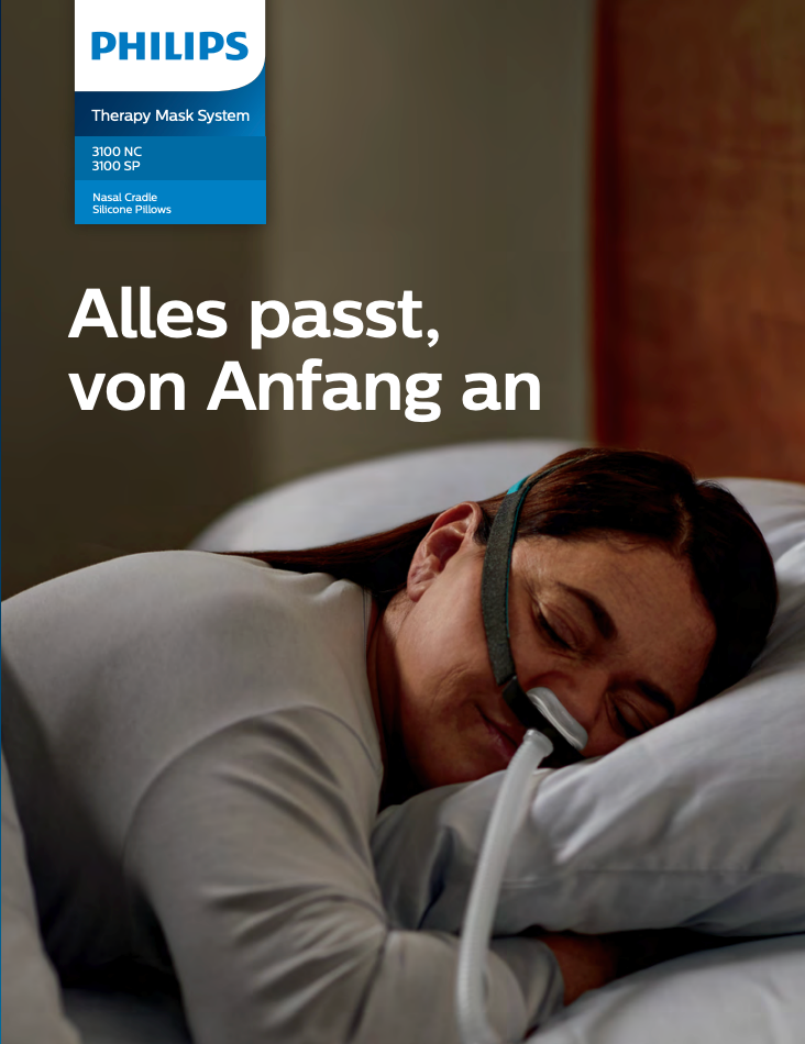 Maschera nasale Philips TM3100 NC, maschera CPAP per la terapia del sonno contro l'apnea notturna