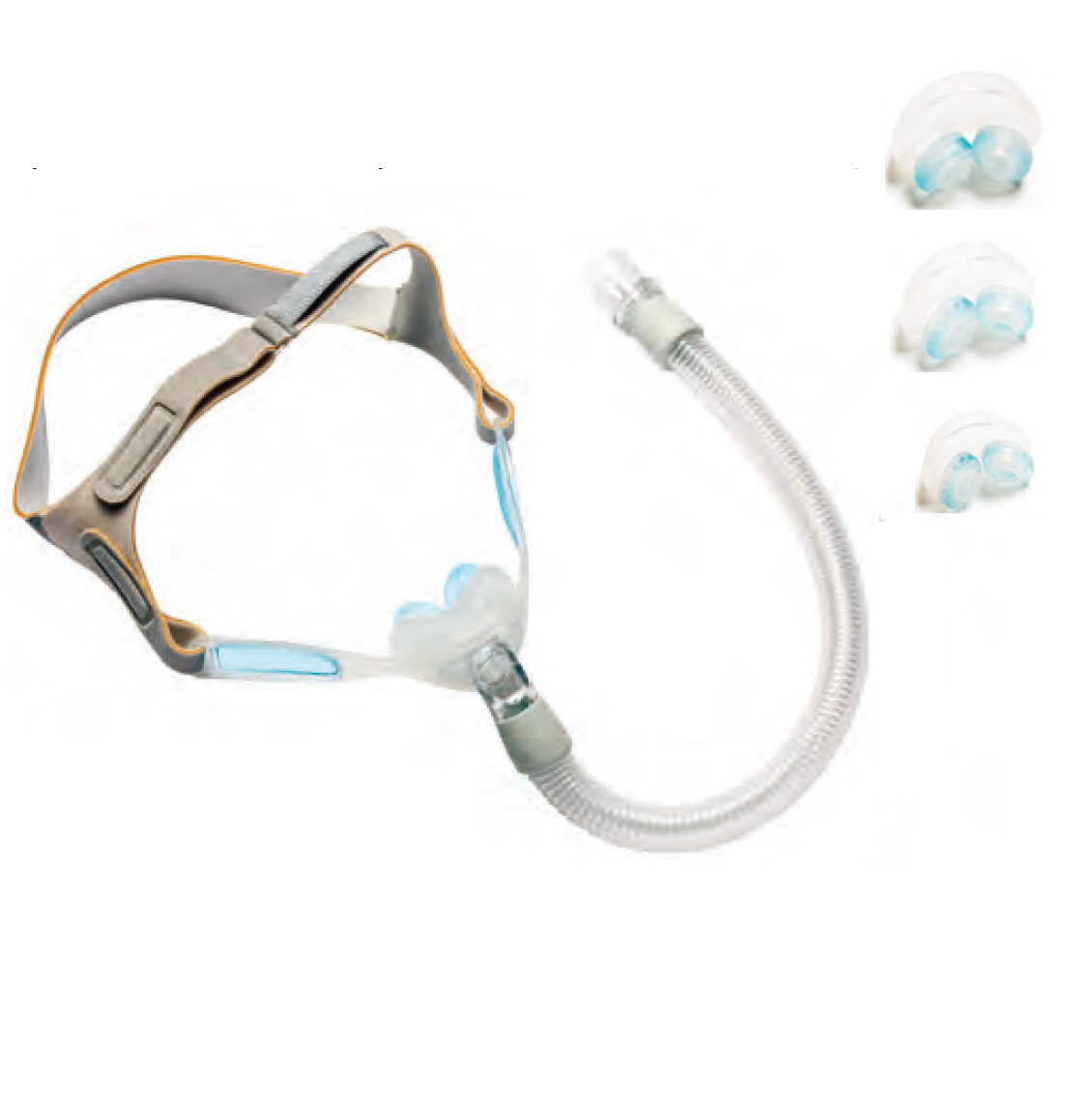 Philips Respironics Nuance Pro Gel Pillow Neuskussensmasker (met uitademventiel, gelkussenframe en hoofdband)