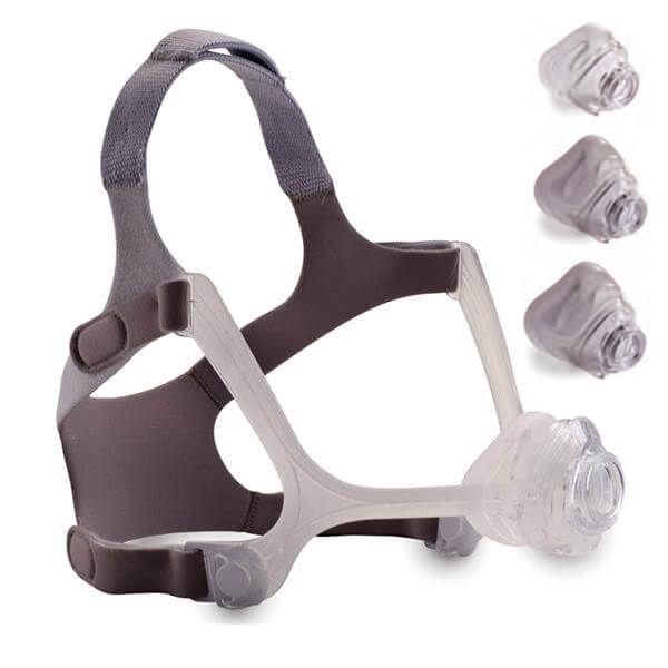 Maschera nasale Philips CPAP Wisp - con valvola espiratoria & Fascia per la testa - incl. tre cuscinetti (S/M, L, XL)